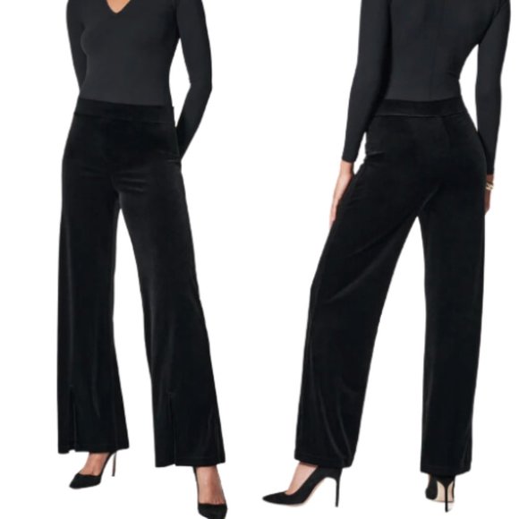Nordstrom Pants - Nordstrom Wide Leg Velvet Pants Lucia Trouser Black SZ 16 LIKE NEW